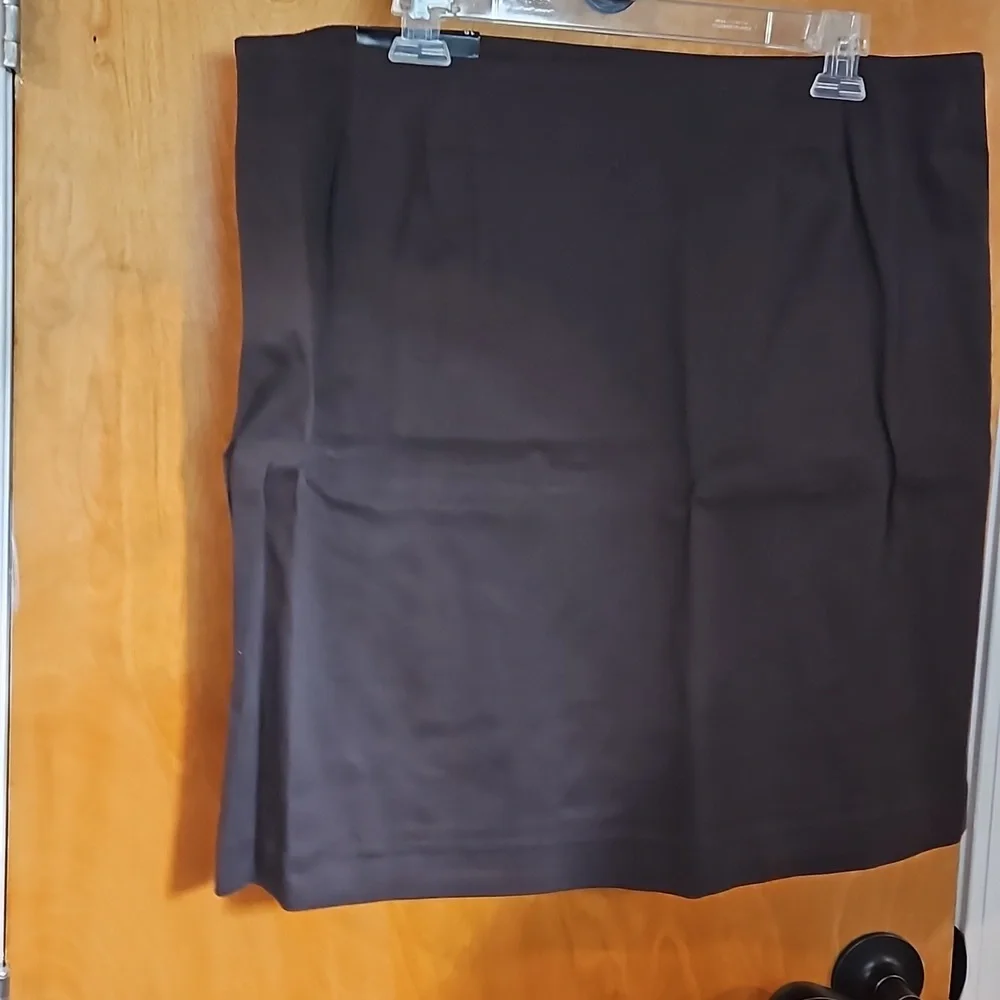 Geoffrey Beene Embroidered Brown Skirt Sz 16 - Picture 3 of 4